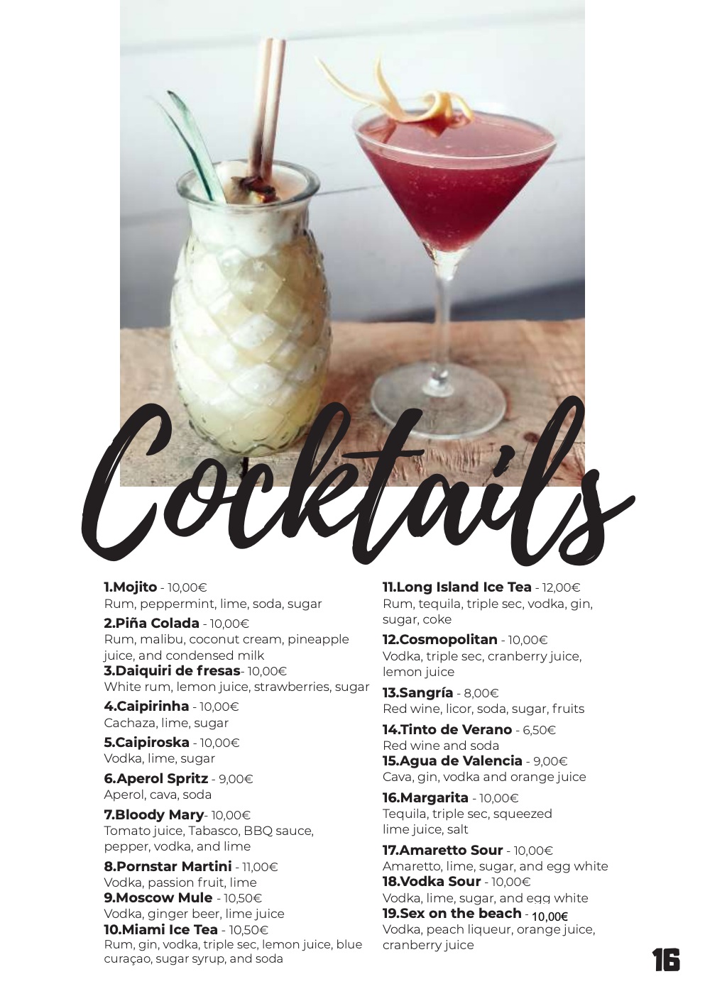 Boa Beach menu - página 16