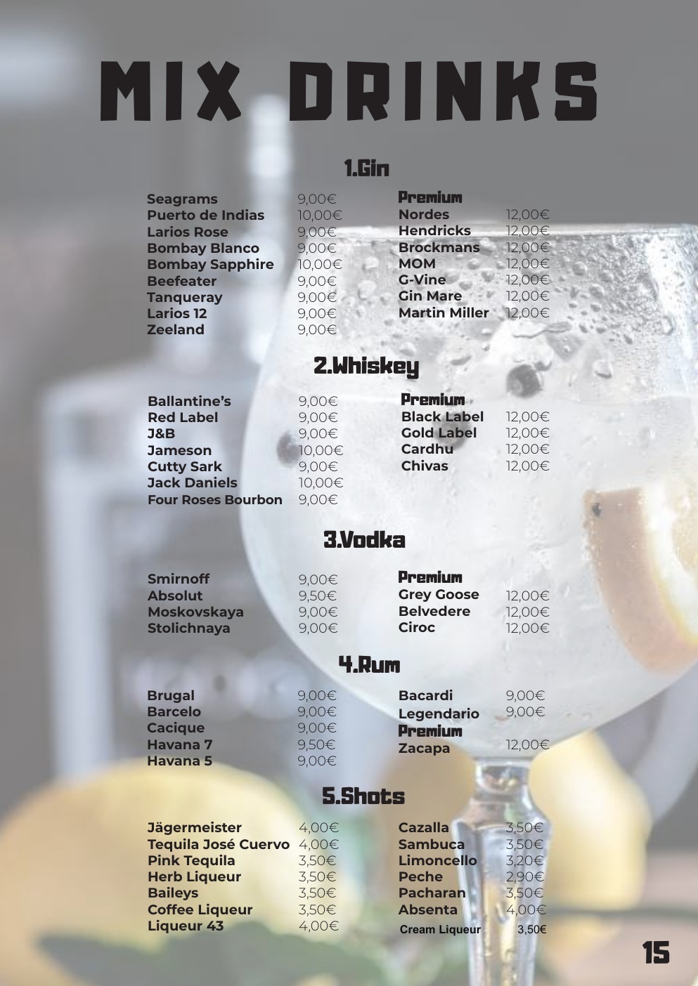 Boa Beach menu - página 15